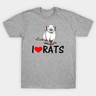 I LOVE RATS - White T-Shirt